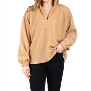 Cozy Tan V-Neck Sweater